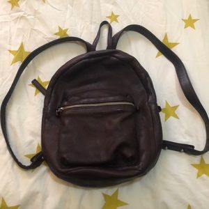 Baggu Leather Backpack - Oxblood